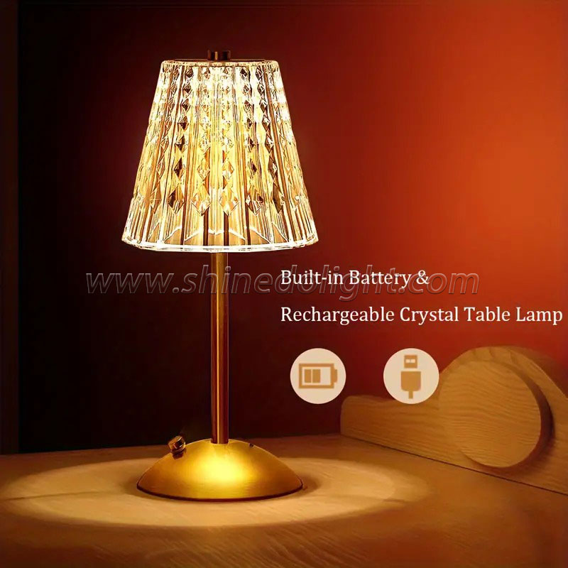 Crystal Table Lamp LED Desktop Night Light Nordic Decoration Desk Lamps Bar Hotel Bedroom Bedside Lighting SD-SR539