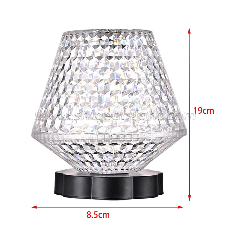 Crystal Night Light LED Lamp Projection Night Light USB Charging Touch Color Changing Room Decoration Atmosphere Table Lamp SD-SR540