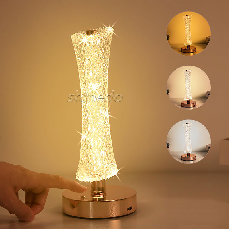 Crystal Table Lamp LED Desktop Night Light Nordic Decoration Desk Lamps Bar Hotel Bedroom Bedside Lighting SD-SR542