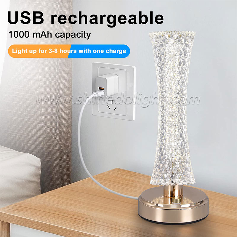 Crystal Table Lamp LED Desktop Night Light Nordic Decoration Desk Lamps Bar Hotel Bedroom Bedside Lighting SD-SR542