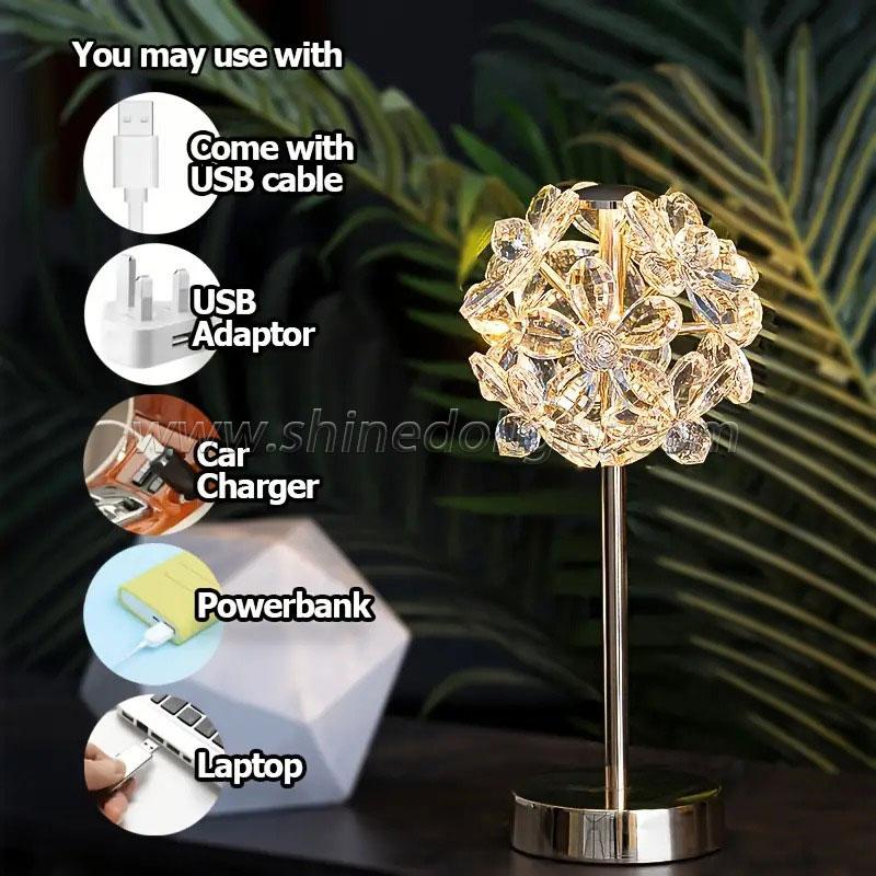 Modern copper light luxury crystal table lamp Living room bedroom floor lamp Dandelion lighting Net red light with simple new SD-SR562