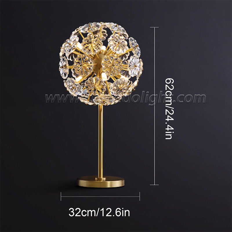 Modern copper light luxury crystal table lamp Living room bedroom floor lamp Dandelion lighting Net red light with simple new SD-SR562