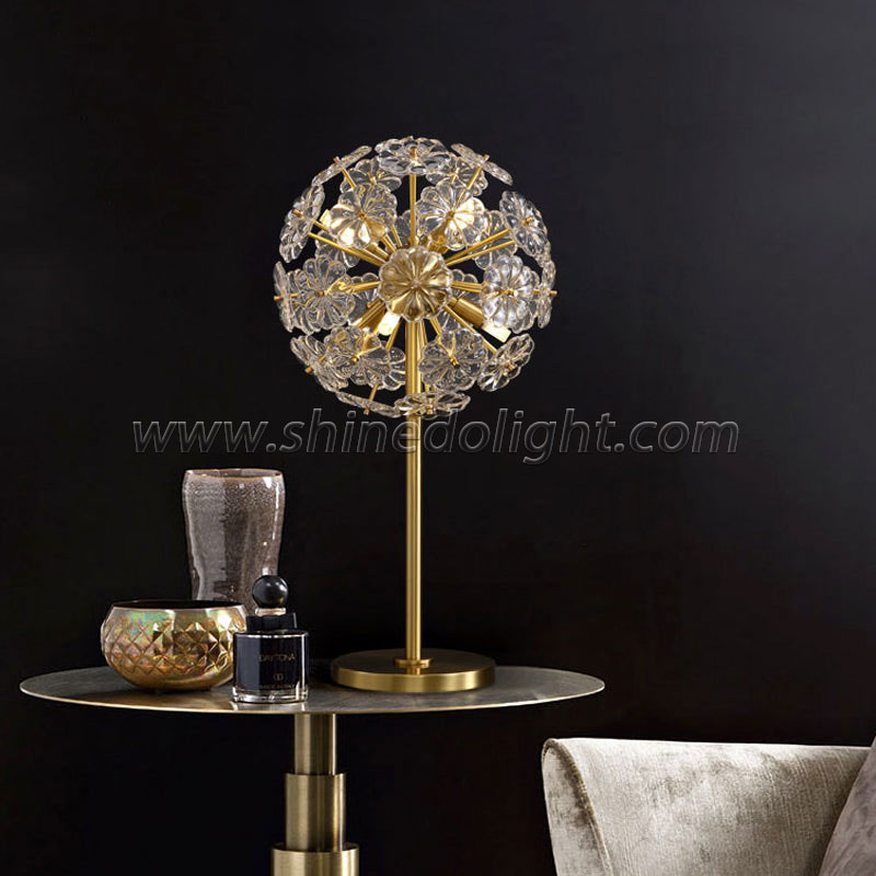 Modern copper light luxury crystal table lamp Living room bedroom floor lamp Dandelion lighting Net red light with simple new SD-SR562