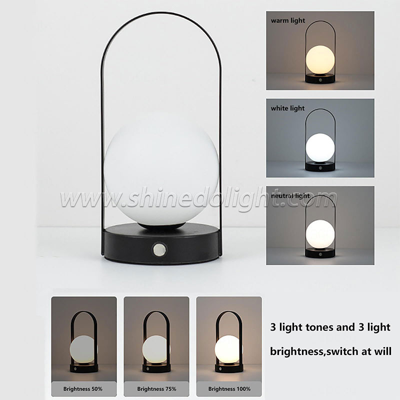 Modern LED Bedroom Table Lamp Modern LED Bedroom Table Lamp Nordic Glass ball Reading Light Living Room Decor Metal desk lamp SD-SR564