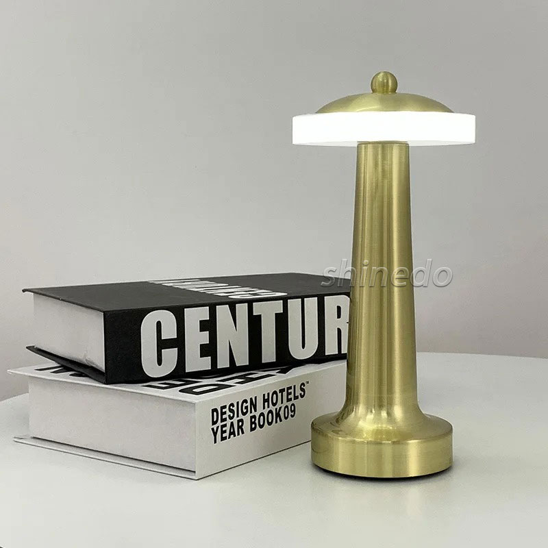 Cordless LED Metal Table Lamp Touch Control Creative Ornaments Wireless Night Light Bedside Atmosphere Light Charging Decoration SD-SR578