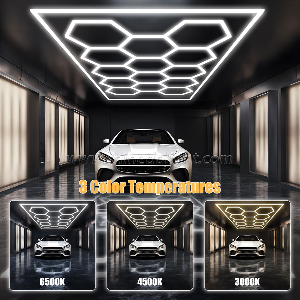 Custom Hexagon Workshop clothing store Lights Led For Car Shop And Garage honeycomb lights Led hexagon Work Garage Light Ceil SD-SL1085