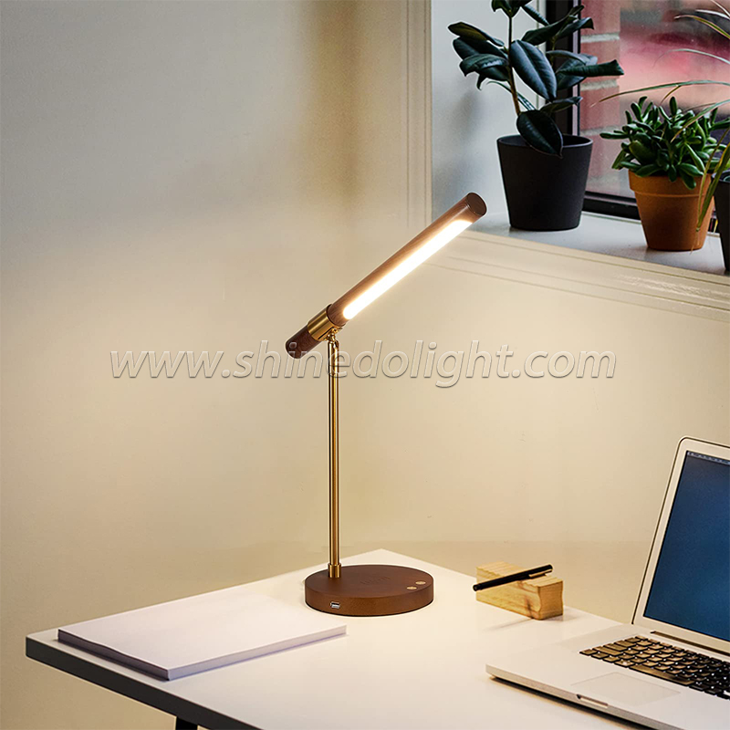 Italian designer wood grain copper Nordic simple bedroom bedside desk soft installation model room hotel lamp SD-SR590