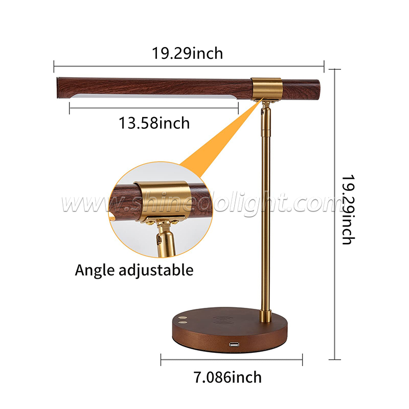 Italian designer wood grain copper Nordic simple bedroom bedside desk soft installation model room hotel lamp SD-SR590