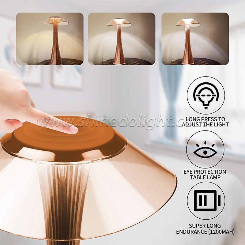 Creative touch rechargeable lamp Retro soft dimming eye protection table light Simple bedroom bedside lamp SD-SR595