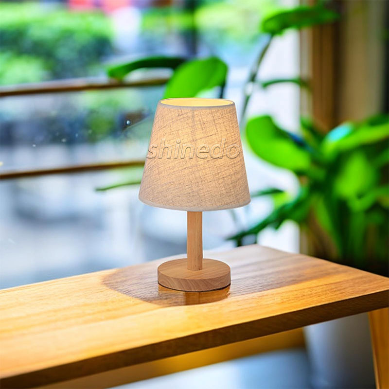 New Chinese cloth wood desk lamp Living room study bedroom simple ins wind bedside led lamp Zhongshan luminaire SD-SR608