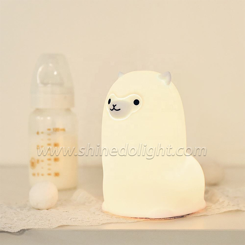 LED alpaca silicone light cute pat light eye protection with sleeping baby baby feeding gift SD-SR664