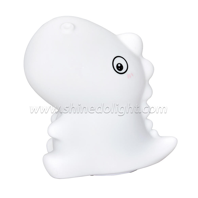 Cartoon dinosaur silicone light color gradient patting nightlight USB charging decorative light SD-SR680