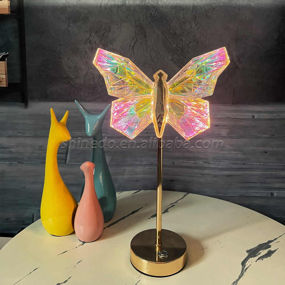 Three color decorative crystal butterfly lamp bar balcony atmosphere lamp for bedroom decoration SD-SR686