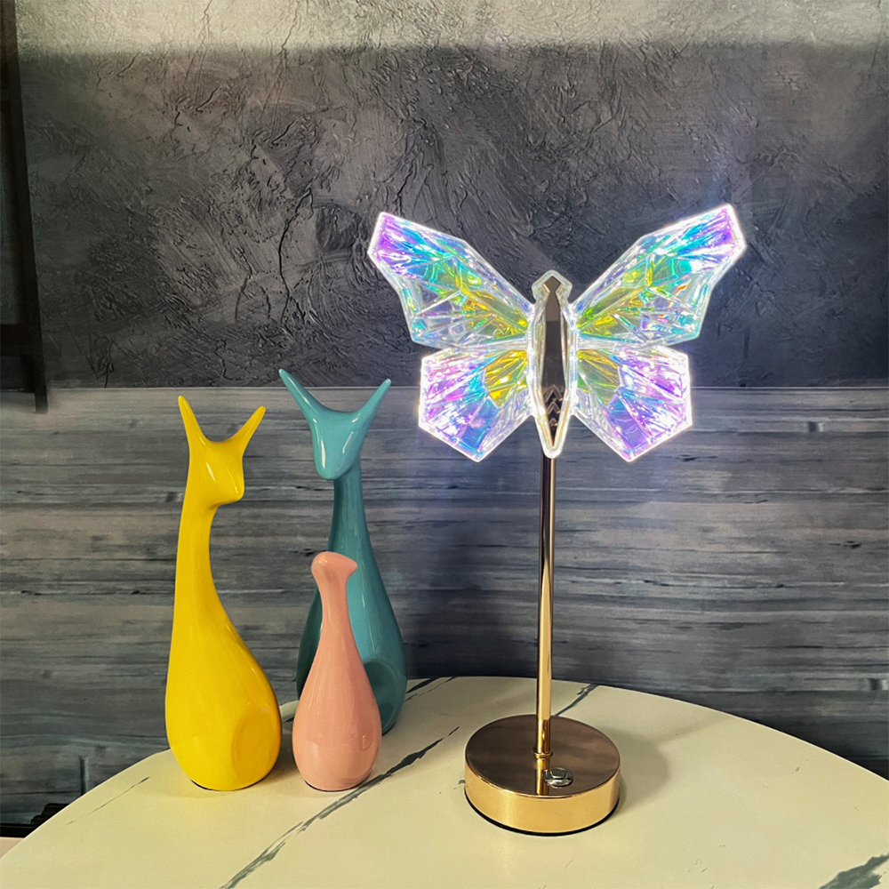 Three color decorative crystal butterfly lamp bar balcony atmosphere lamp for bedroom decoration SD-SR686