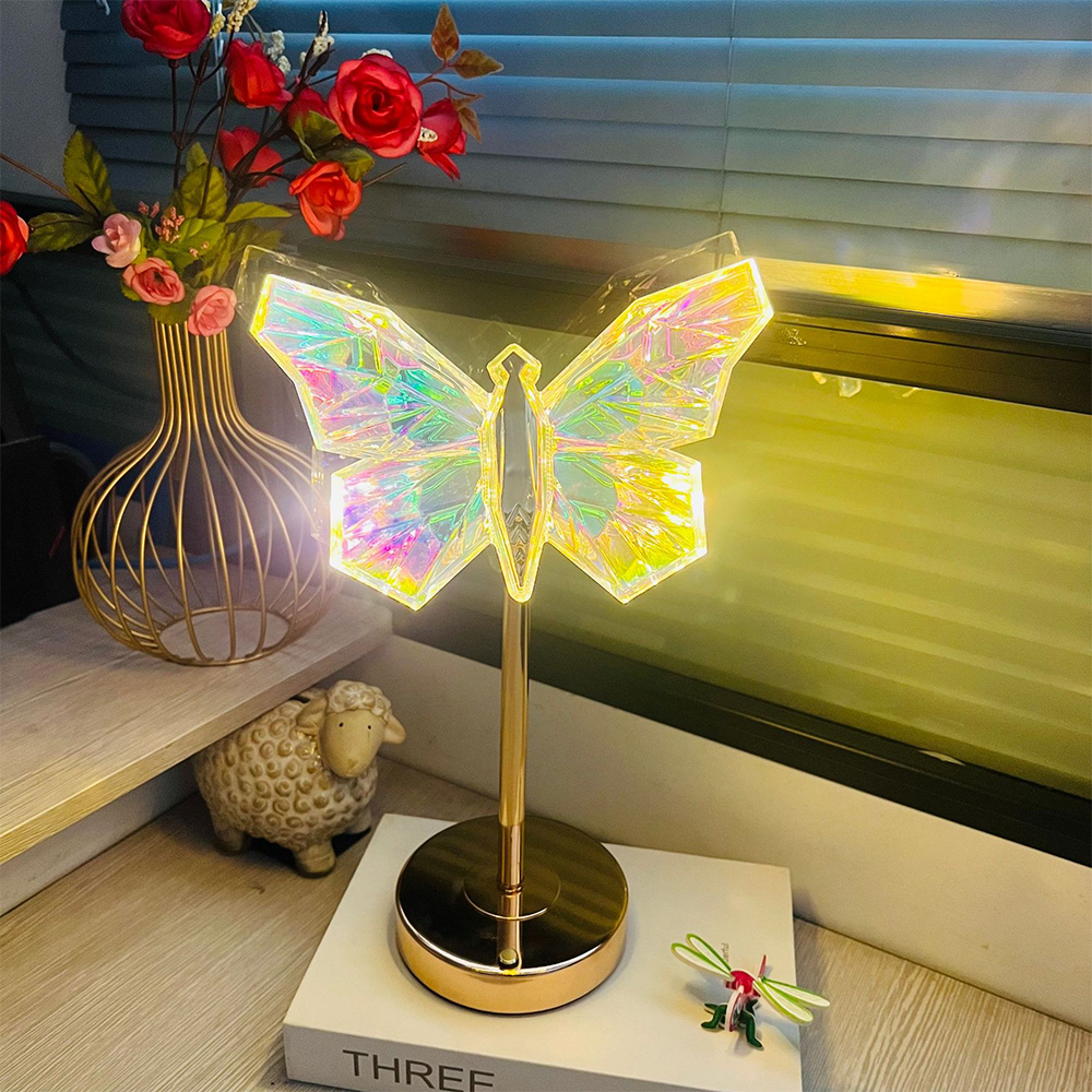 Three color decorative crystal butterfly lamp bar balcony atmosphere lamp for bedroom decoration SD-SR686