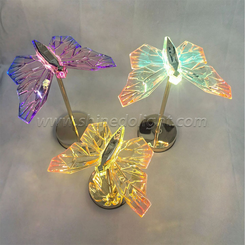 Touch ornaments Home decor Crystal Gift Ambiance lights Butterfly lights creative decorative table lamp home bedroom decoration SD-SR690