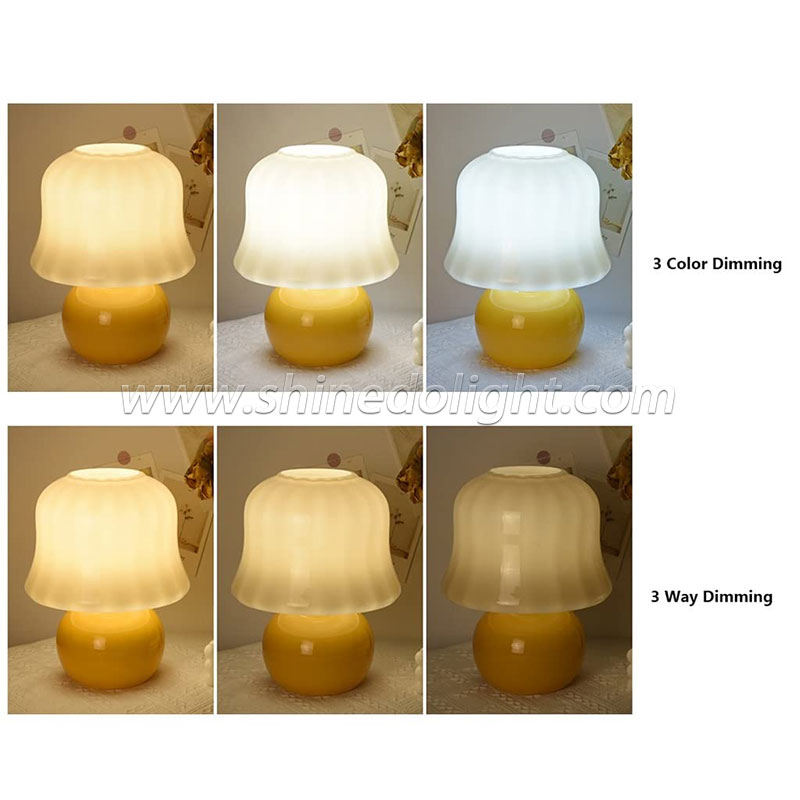 Desk lamp Bedroom bedside lamp Antique glass creme fraiche mushroom lamp in the living room creative nightlight SD-SR751