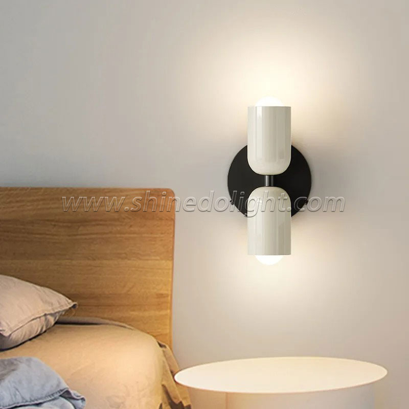 Medieval wall lamp Cream style double head bedroom bedside lamp Children's room study art modern simple creative SD-SR755