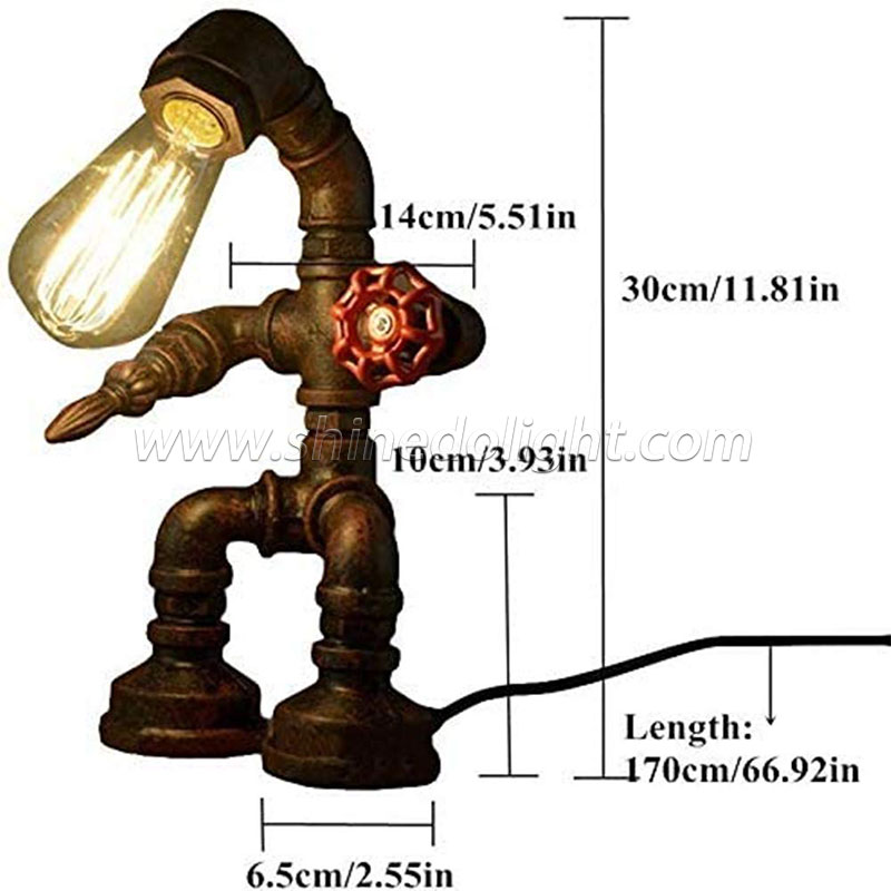 Cross-border for personalized creative iron pipe industrial retro style coffee bar desk water pipe robot lamp SD-SR762