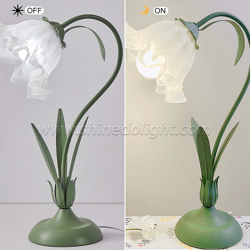 French retro bedside lamp atmosphere lamp Bedroom ins girl's birthday gift small American lily of the valley lamp SD-SR729