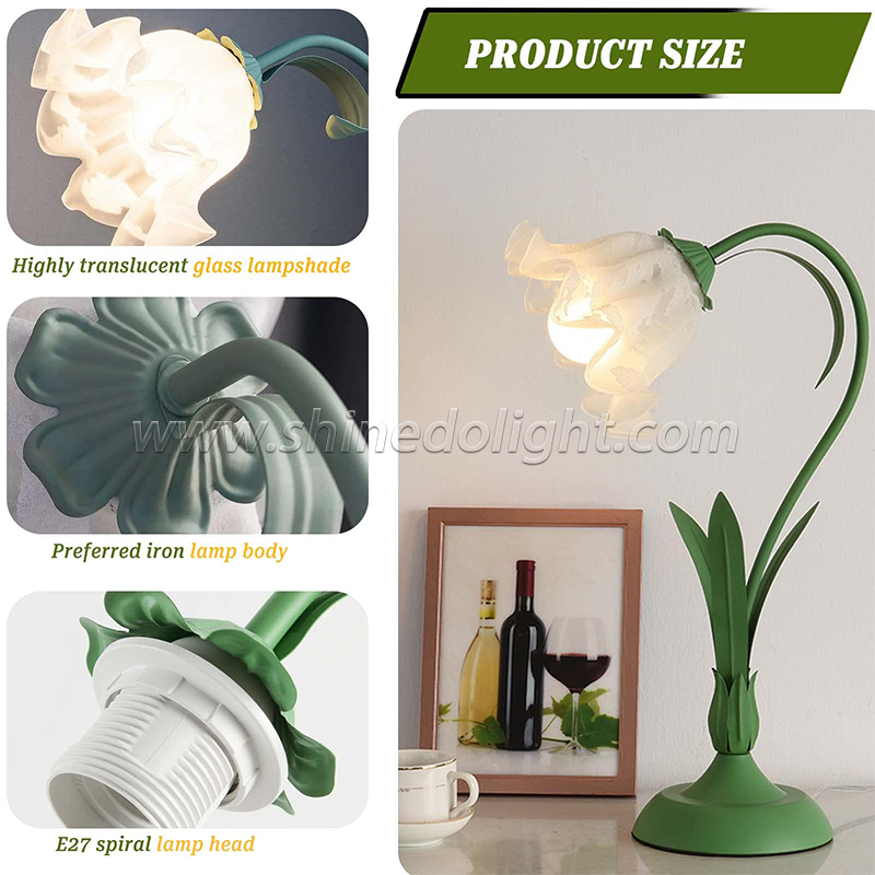 French retro bedside lamp atmosphere lamp Bedroom ins girl's birthday gift small American lily of the valley lamp SD-SR729