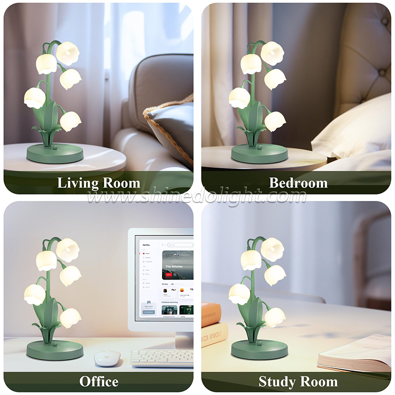 Bedside nightlight French Garden bedroom lamp Simple decoration floral ambiance lighting SD-SR818