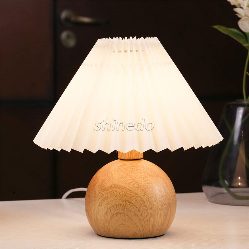 High-end bedroom headboard girl pleated lamp walnut feeding small night light for night decorative lighting SD-SR798