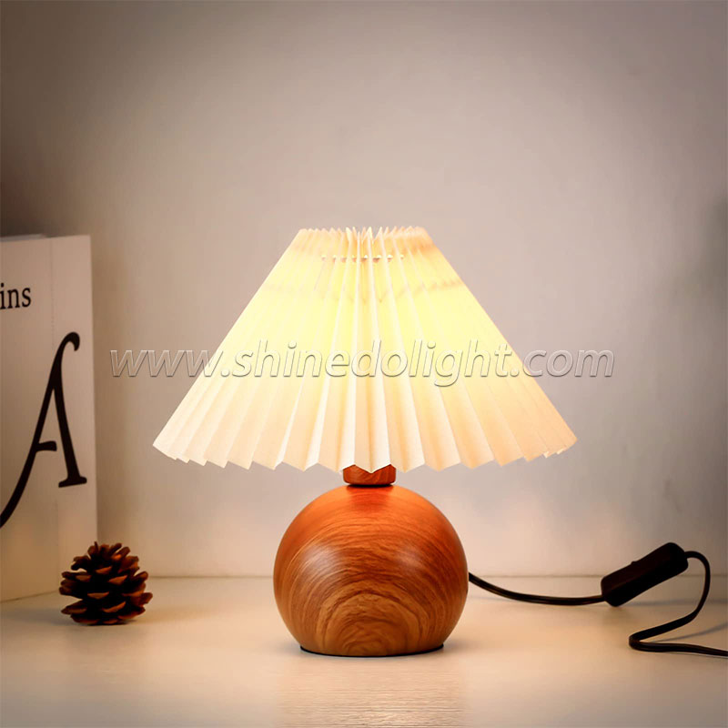 High-end bedroom headboard girl pleated lamp walnut feeding small night light for night decorative lighting SD-SR798