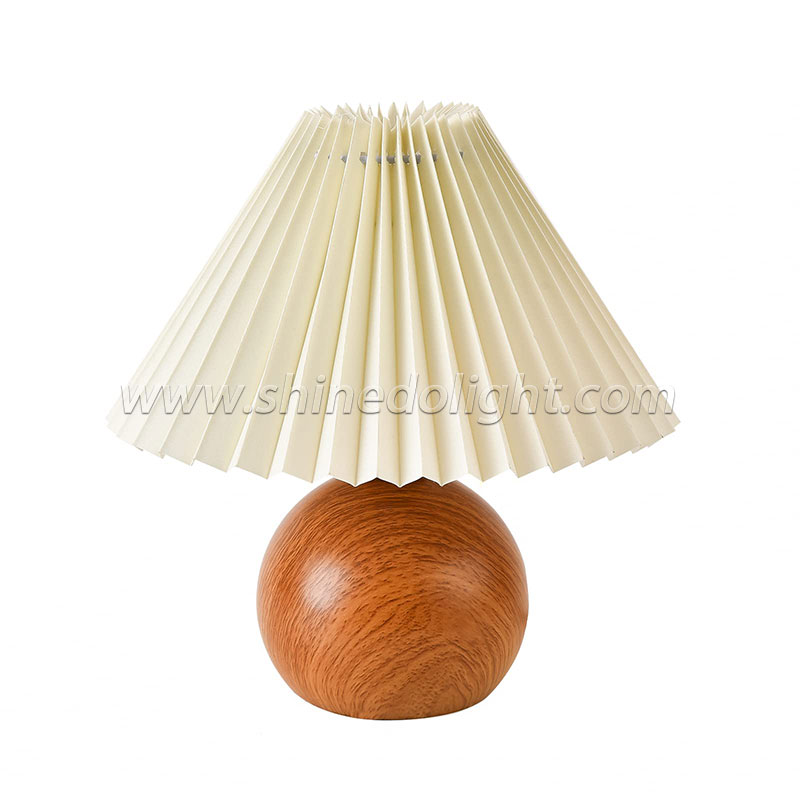 High-end bedroom headboard girl pleated lamp walnut feeding small night light for night decorative lighting SD-SR798