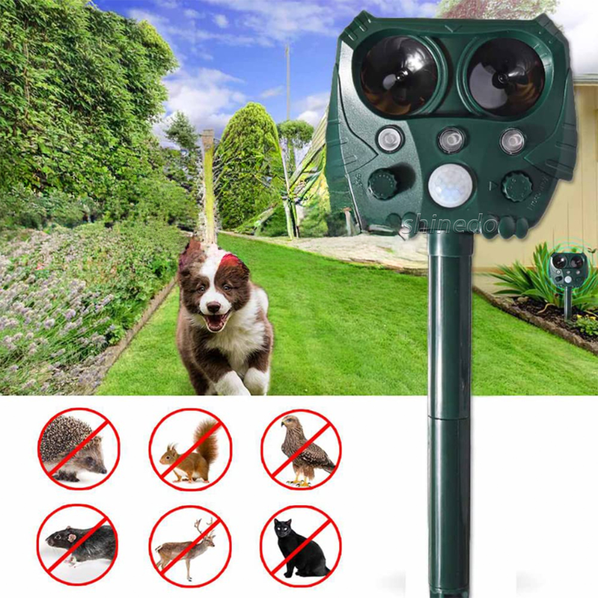 Solar animal repeller Outdoor ultrasonic repeller Infrared repeller