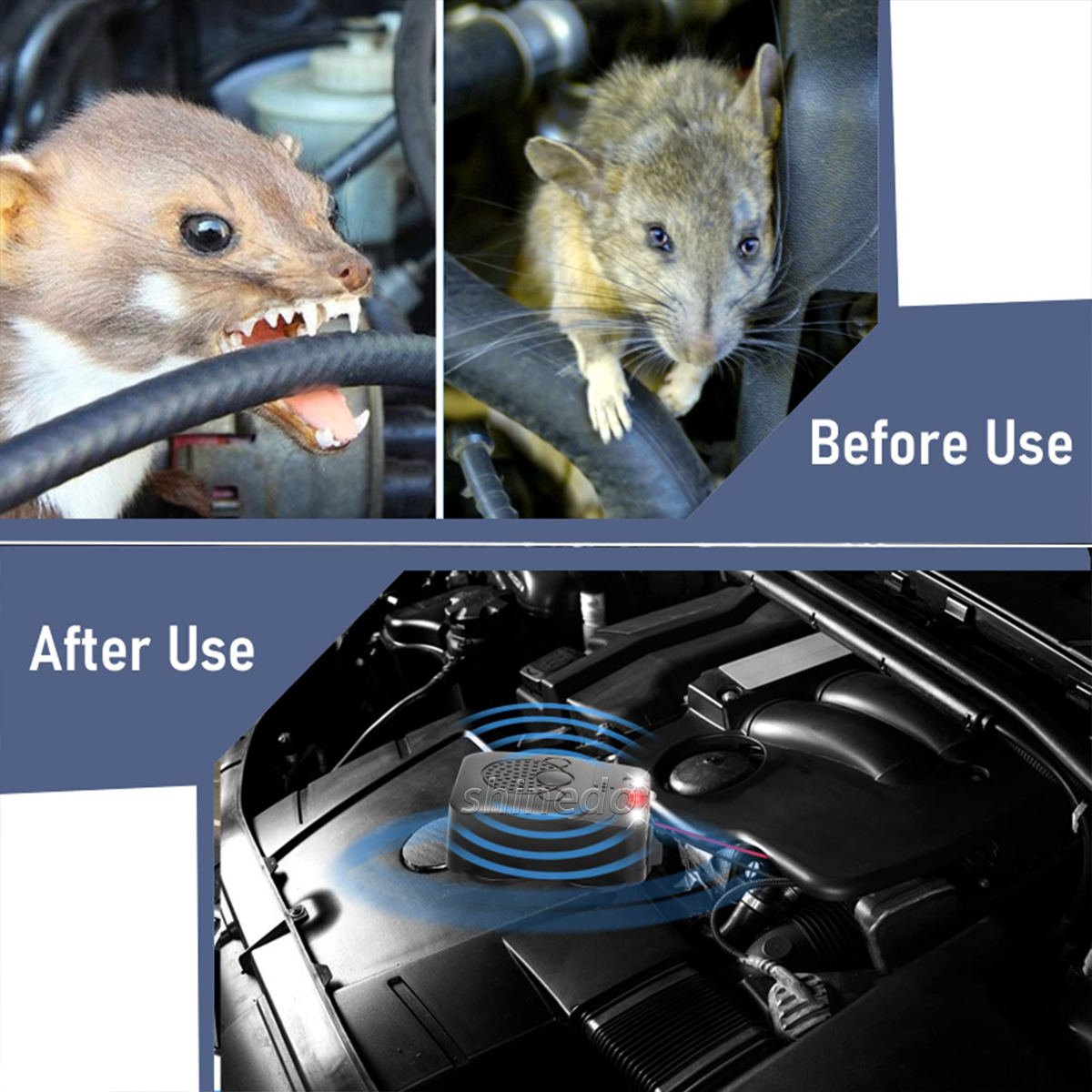 Ultrasonic car mouse repellent protects car circuits at night