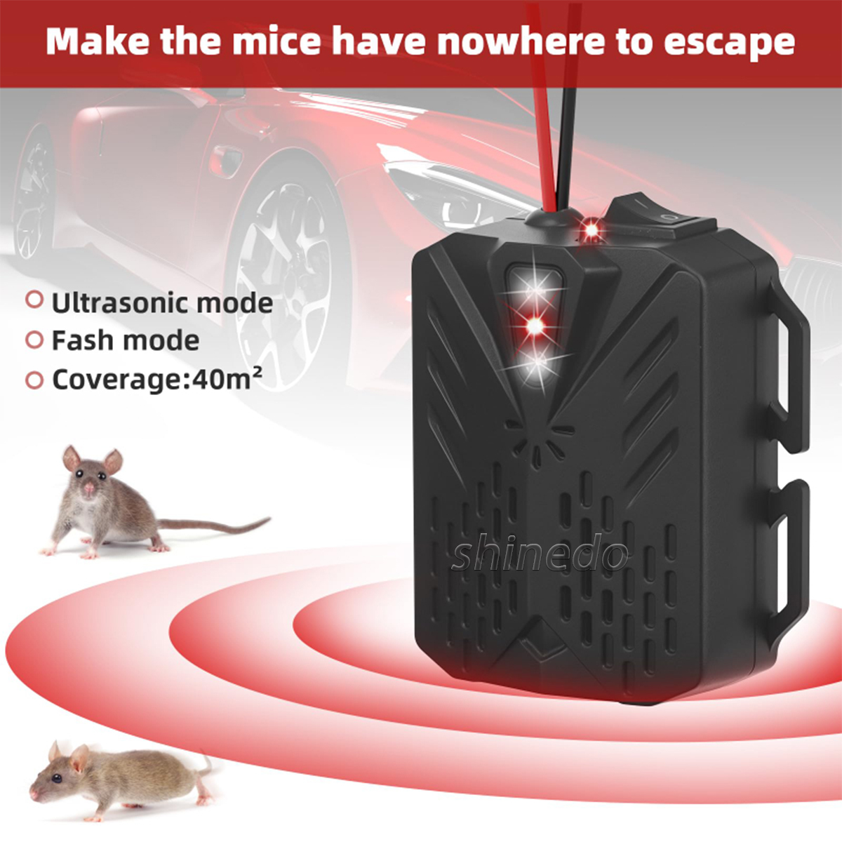 Car electronic ultrasonic mouse repeller Repeller is used at night to prevent animals from damaging power lines