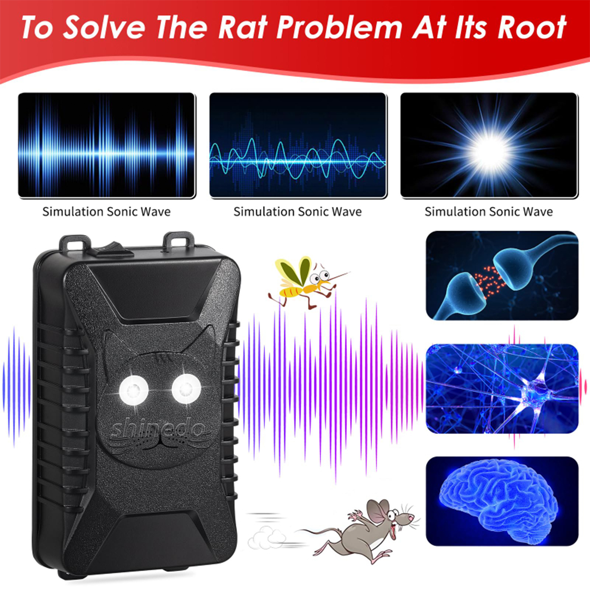 Small electronic car mouse repeller Small flashlight at night to repel rats