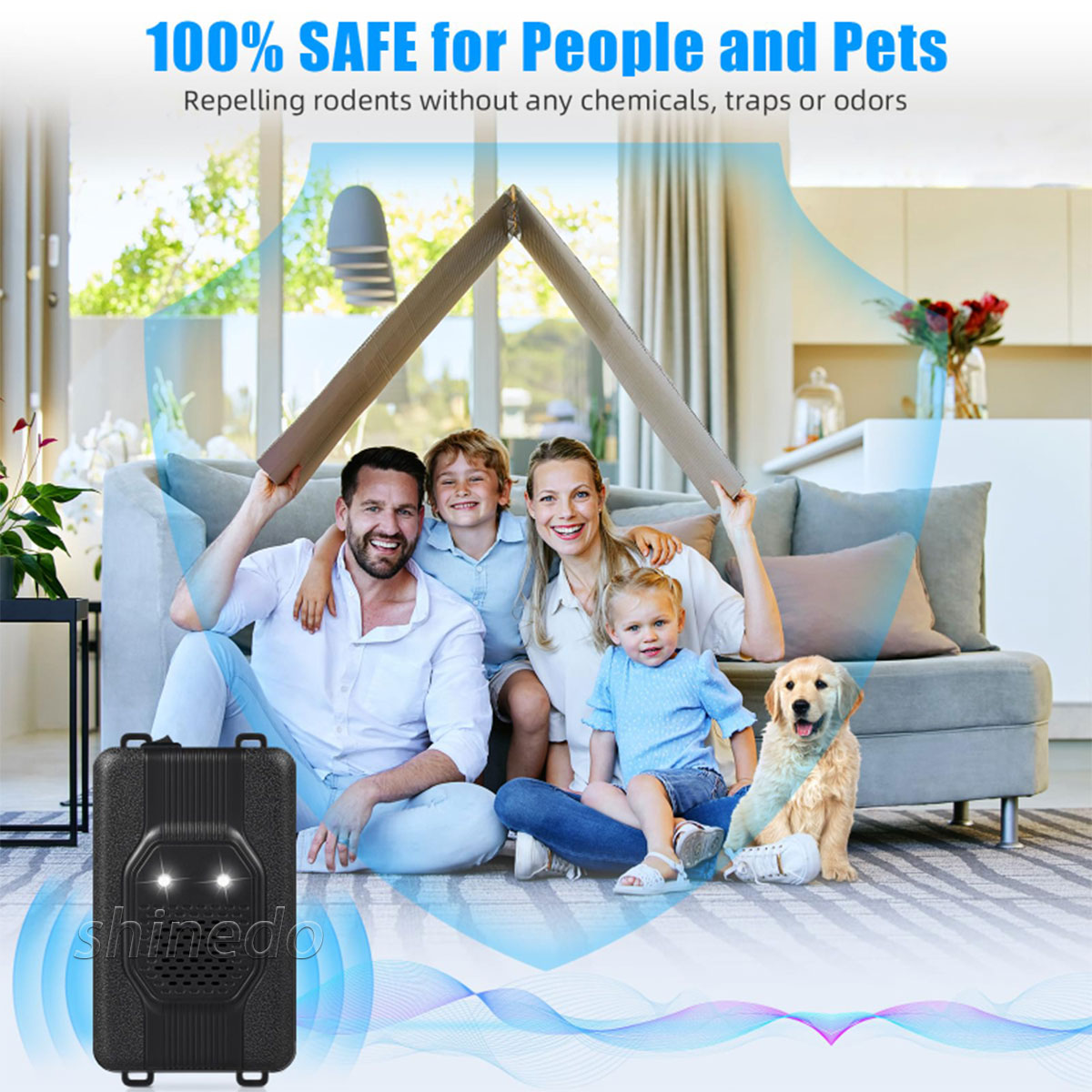 Multi-functional car single side ultrasonic mouse repeller can be used to deworm bedroom office