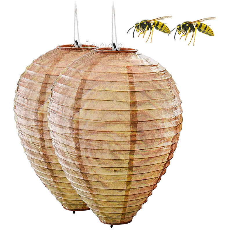  Outdoor wasp nest bait deterrent simulates wasp yellow jacket flying insect trap Hanging bee catcher Wasp trap garden