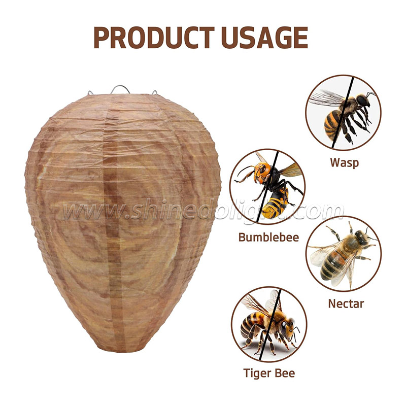  Outdoor wasp nest bait deterrent simulates wasp yellow jacket flying insect trap Hanging bee catcher Wasp trap garden