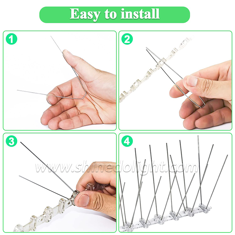 Outdoor Garden Bird Repellent Fence Windowsill Roof Pest Control Bird Spikes Stainless Steel Thorns Bird Spikes Anti Pigeon