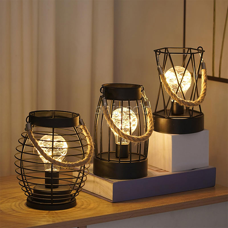 LED copper wire table lamp Simple metal craft festival table lamp night light