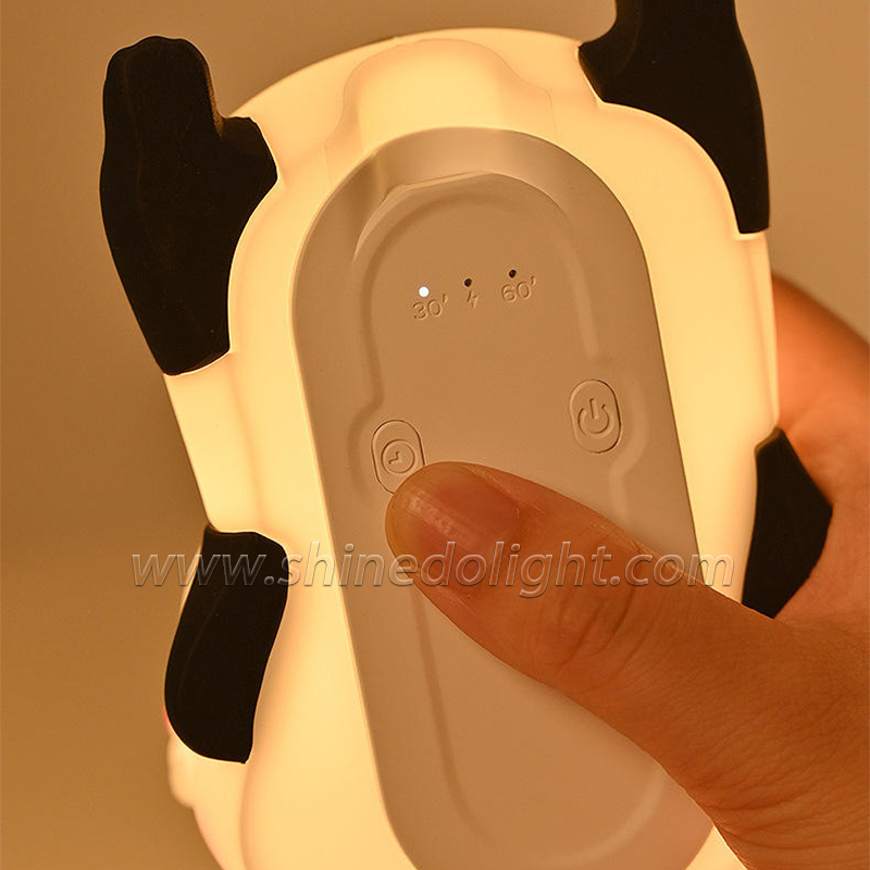 LED Cute Panda Night Lights For Kid Dimmable 7 Colors Bedroom Pat Light Rechargeable Touch Soft Silicone Baby Night Light SD-SR1008