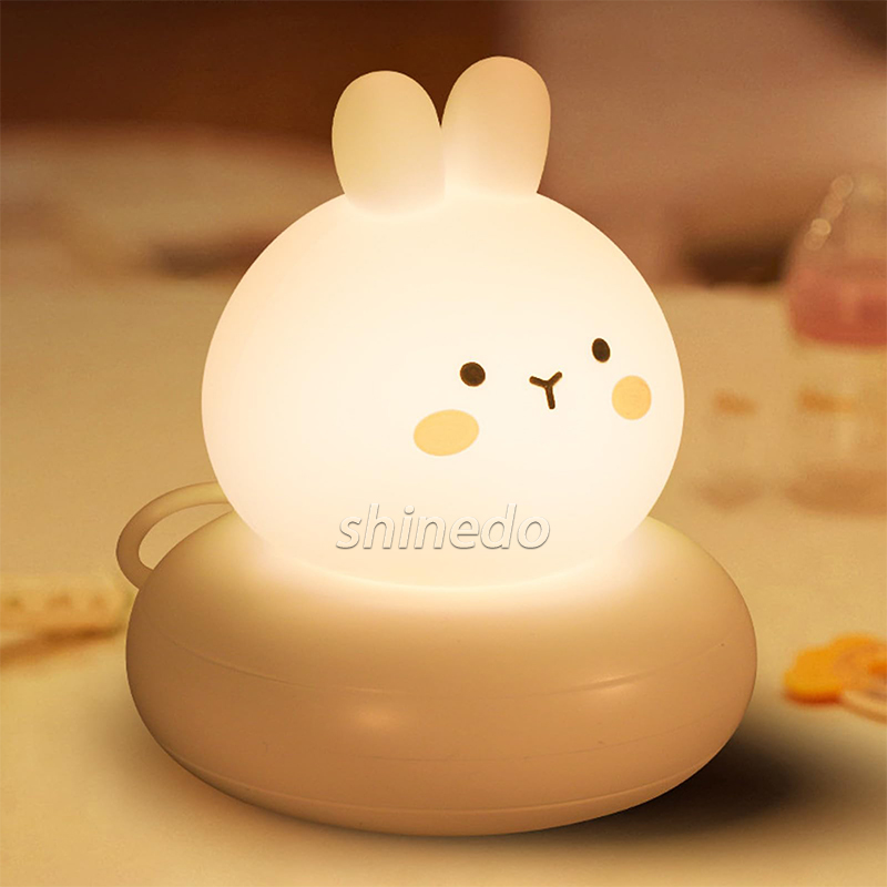 Custom Silicone Night Light Children Eye Protection Warm Light Led Night Lamp Rechargeable Bedroom Bedside Rabbit Night Light SD-SR1013