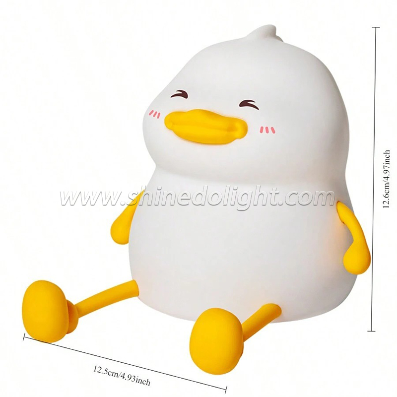 Silicone Animal Duck Led Night Light Squeezed Toy Nightlight Touch Switch Bedside Table Lamp Baby Room Sleep Led Night Light SD-SR1014