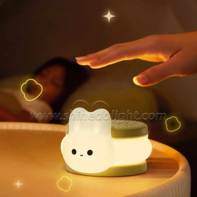 Wholesale Touch Control Lamps Bedside Silicone Night Light Kids Room Gift Toys Rabbit Silicone Patting Led Night Light Rabbit SD-SR1016