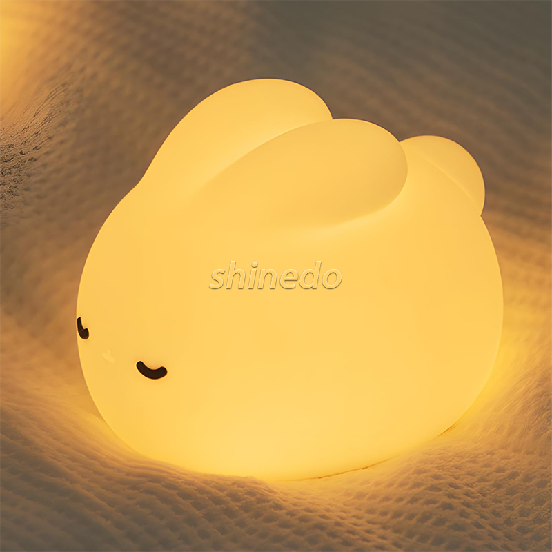 Mini Night Light Atmosphere Rabbit Silicone Led Light Bedroom Bedside Lamps Creative Birthday Decoration Baby Touch Night Light SD-SR1019