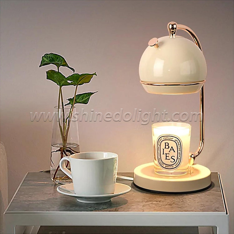 White Lampshade Aroma Wax Candle Warmers Light Indoor Bedside Lamp Gifts Scented Candle Warmer Melting Lamp Electric Flameless SD-SL1552