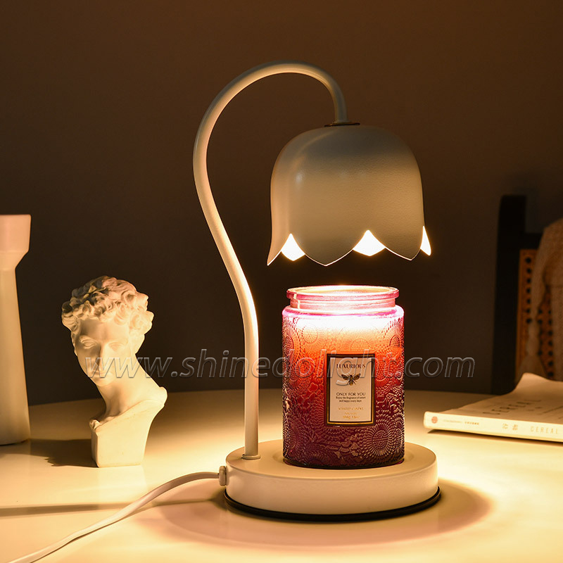 Romantic Table Lamp Decoration Atmosphere Candle Lamp Dimmable Led Night Light Melting Metal Custom Wax Warmer Candle Lamp SD-SL1754