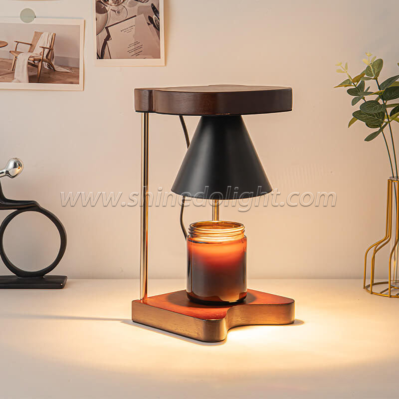 Aromatherapy Wax Melt Warmer Table Lamp Candle Light Bedroom Electric Wooden Candle Warmer Lamp SD-SL1756