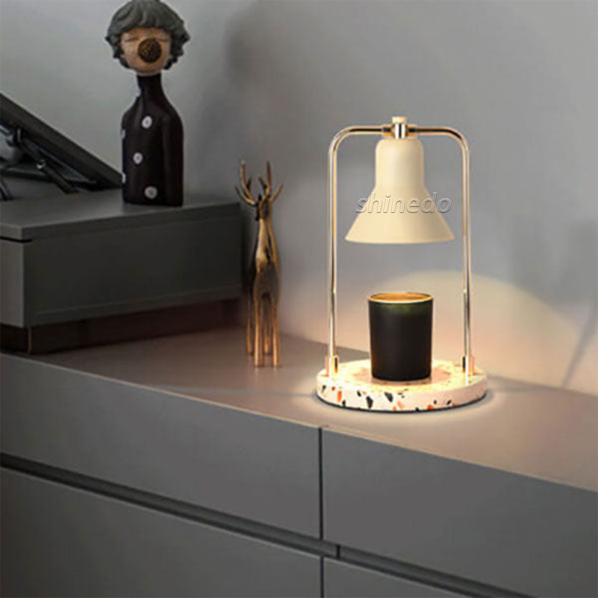 Marble Melting Candle Lamp Perfumed Gift Table Lamp Smokeless Temperature Control Aromatherapy Melting Wax Candle Warmer Lamp SD-SL1781